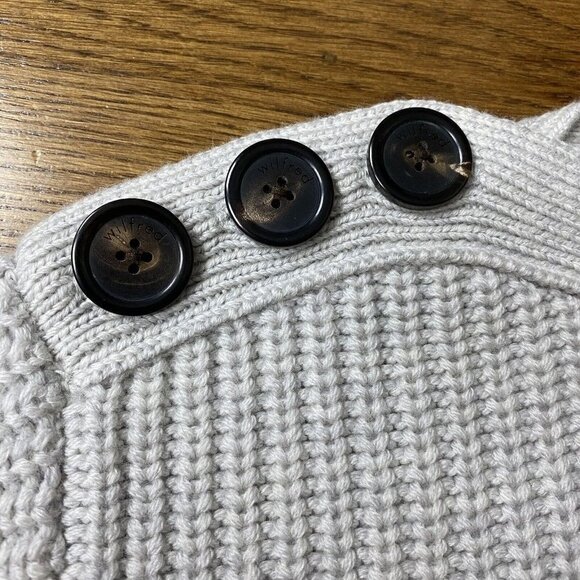 Aritzia Wilfred Calmont Sweater 100% Merino Wool Grey Ribbed Boatneck - Picture 6 of 12